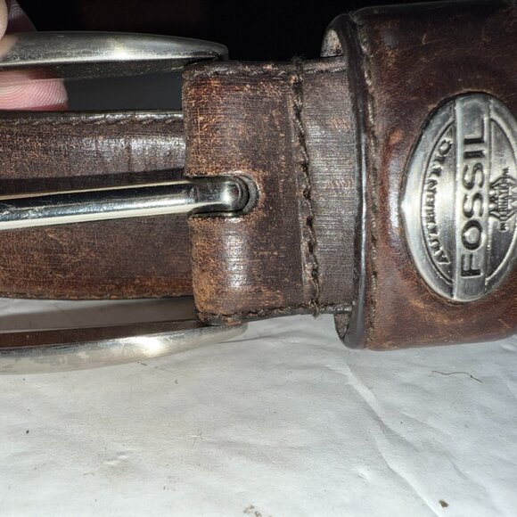 Fossil Mens Leather Belt Size 44 - Picture 1 of 5